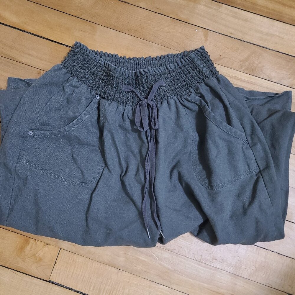Boho wide leg linen pants by Ci Sono, size L
